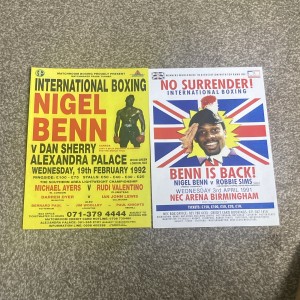 Boxing Posters x2: Nigel Benn Alexandra Palace 1992 & NEC Arena 1991 (1990s) for sale on Ebay