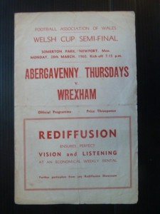 Welsh Cup S/F  -  Abergavenny Thursdays  v  Wrexham  59/60. for sale on Ebay