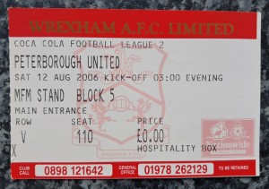 WREXHAM v PETERBOROUGH UNITED 2006 for sale on Ebay