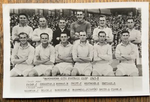 1947-48 MANCHESTER CITY B/W Team Photo. 14cm x 9cm. Excellent. for sale on Ebay