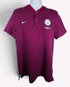 Nike Manchester City Shirt Purple Size L Short Sleeve Long Fit A177 for sale on Ebay