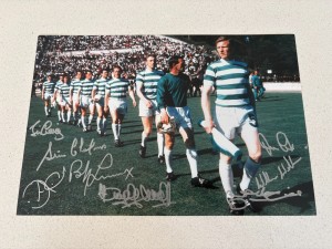 Celtic Multi Signed 1967 European Cup Final Photo Celtic Autograph COA for sale on Ebay