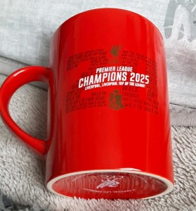 LIVERPOOL FC MEMORABILIA - PREMIER LEAGUE CHAMPIONS 2025 RED MUG/TANKARD for sale on Ebay