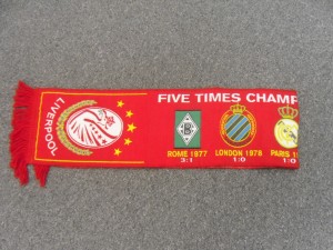 Liverpool 'Five Times Champions of Europe' Scarf for sale on Ebay