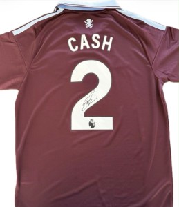 Signed Matty Cash Aston Villa 26/27 home shirt proof   for sale on Ebay