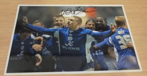 Martyn Waghorn Leicester City Celebrating A Goal Genuine Hand Signed 8x12