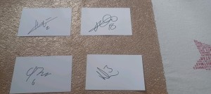 LUTON TOWN - KASEY PALMER, JOSH KEELEY & 15 -  HAND SIGNED WHITE CARDS for sale on Ebay