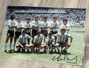 Signed Argentina World Cup 1986  Photograph By Oscar Ruggeri & Carlos Bilardo for sale on Ebay