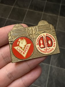 Liverpool FC Badge/Pin - European League Champions 1977 plastic insert for sale on Ebay