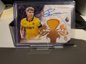 Topps Royalty Premier League Jorgen Strand Larsen Patch Auto /75 Wolves for sale on Ebay