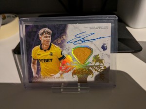 Topps Royalty Premier League Jorgen Strand Larsen Patch Auto /50 Wolves for sale on Ebay