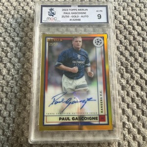 Paul Gascoigne Auto Gold Refractor /50 Topps Merlin UCC 22-23 Rangers Gazza for sale on Ebay