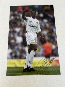 Lucas Radebe Signed Leeds United Photo Leeds Autograph COA for sale on Ebay