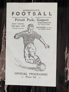 Portsmouth FA Youth Team V Duisburg for sale on Ebay