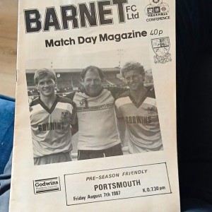 Barnet v Portsmouth Pre-Season Friendly Matchday Programme Season 1987-1988 for sale on Ebay