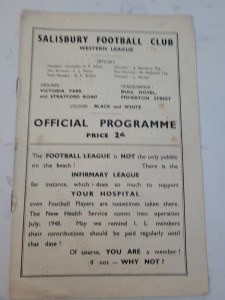 Salisbury V Chippenham United 27.9. 1947 Amateur Cup + V Langford Charity Cup for sale on Ebay