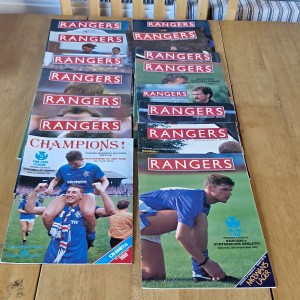 Rangers v St Mirren/Dundee/Dundee Utd/Hearts/Motherwell Programmes Lot 1987-88 for sale on Ebay