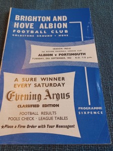Brighton V Portsmouth League Cup 2nd Rd 25/9/1962 for sale on Ebay