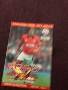 Football programme testimonial Clayton Blackmore Middlesbrough v Manchester Utd for sale on Ebay