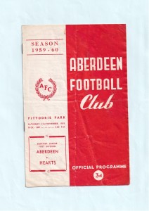 1959/60 LEAGUE : ABERDEEN v HEART OF MIDLOTHIAN / HEARTS ON 21ST NOVEMBER 1959 for sale on Ebay