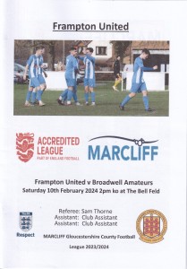 2023/24 FRAMPTON UNITED v BROADWELL AMATEURS GLOUCESTERSHIRE COUNTY LEAGUE 10/2 for sale on Ebay