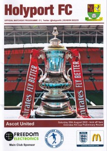 2022/23 HOLYPORT v ASCOT UNITED FA CUP PRELIMINARY ROUND PROGRAMME 20/08/2022 for sale on Ebay