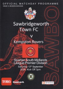 2025/26 SAWBRIDGEWORTH TOWN v KEMPSTON ROVERS SOUTH MIDLANDS LEAGUE PREMIER DIV. for sale on Ebay