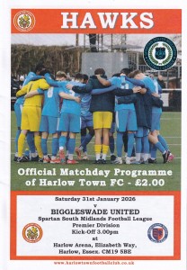 2025/26 HARLOW TOWN v BIGGLESWADE UNITED SOUTH MIDLANDS LEAGUE PREMIER DIVISION for sale on Ebay