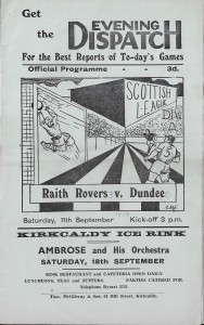 RAITH ROVERS V DUNDEE - SCOTTISH LEAGUE FIXTURE 1954 for sale on Ebay