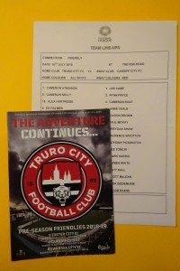 2018/19 TRURO CITY v CARDIFF CITY / EXETER CITY / SWANSEA CITY  Friendly Matches for sale on Ebay