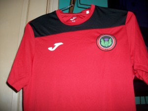 men's Oma football shirt belonging to Lochar Thistle Football Club medium for sale on Ebay