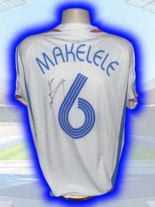 Hand Signed CLAUDE MAKELELE France Retro Away Shirt - Proof for sale on Ebay