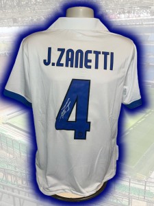 Hand Signed JAVIER ZANETTI Inter Milan Retro Away Shirt - Proof for sale on Ebay