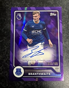 Topps Jarrad Branthwaite Everton Premier League Auto Purple /199 033/199 for sale on Ebay