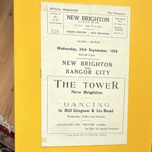 New Brighton vs Bangor City FA Cup Replay 24 September 1958 Official Programme for sale on Ebay