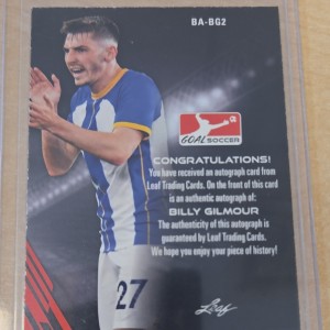 Leaf Goal Soccer Billy Gilmour Autograph Insert BA-BG2 Brighton Premier League for sale on Ebay