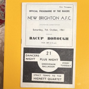 New Brighton A.F.C. v Bacup Borough Lancashire Combination Programme 7 Oct 1961 for sale on Ebay
