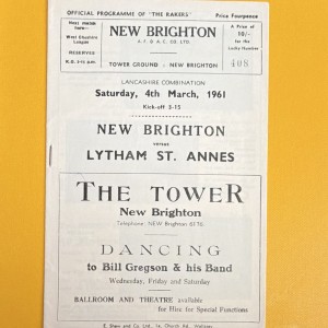 New Brighton v Lytham St Annes. Lancs combination 1960/1 for sale on Ebay