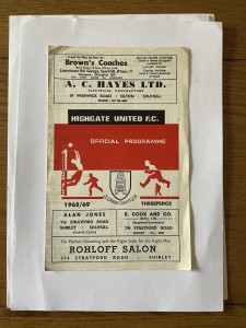 HIGHGATE UNITED v MOOR GREEN 1968/9. for sale on Ebay