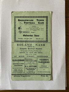 BIGGLESWADE TOWN v WOLVERTON TOWN 1963/4. for sale on Ebay