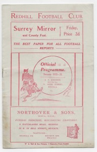 1932/33 Athenian League - REDHILL v. UXBRIDGE for sale on Ebay