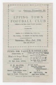 1936 Epping Hospital Shield - EPPING TOWN v. GLENGALL for sale on Ebay