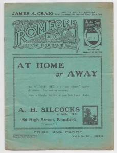 1935/36 Athenian League - ROMFORD v. BROMLEY for sale on Ebay