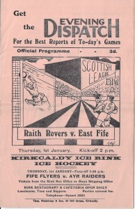 RAITH ROVERS V EAST FIFE - SCOTTISH LEAGUE FIXTURE NE'ER DAY 1953 for sale on Ebay