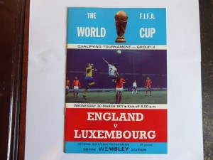 Vintage World Cup Qualifier Programme England V Luxembourg 30th March 1977- MINT for sale on Ebay