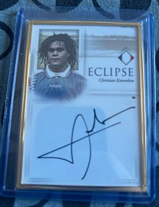 Christian Karembeu Futera Unique Eclipse Auto Signed Card 01/04 Gold Framed for sale on Ebay