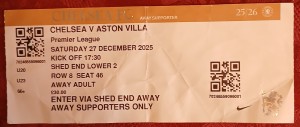 Chelsea v Aston Villa Premier League 27th December 2025 for sale on Ebay
