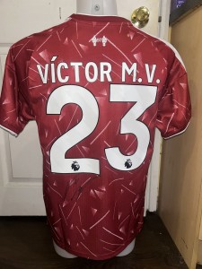 SALE £1 start - Victor Munoz signed Liverpool 26/27 Home Shirt  COA  for sale on Ebay