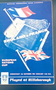 England v France European Nations Cup Football Programme Hillsborough 1962-63 for sale on Ebay