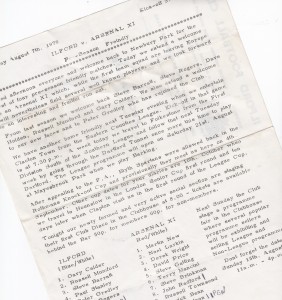 1976/77 Ilford v Arsenal Pre-season friendly - very good for sale on Ebay